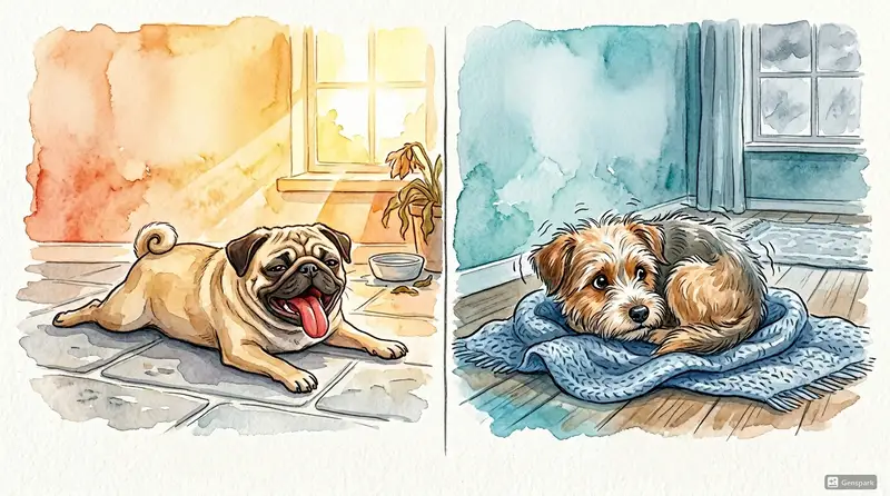 犬が暑い・寒いときに見せるサイン